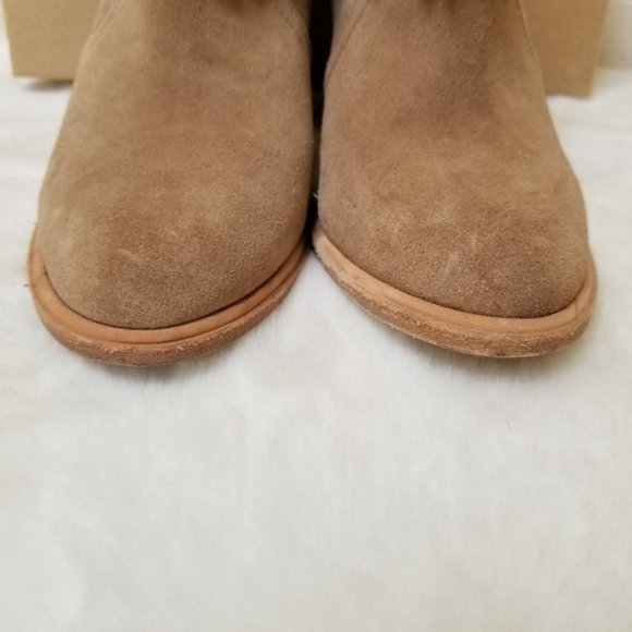Joie Loren Fringe Tan Suede Heel Ankle Bootie Size - 38 - Picture 7 of 14